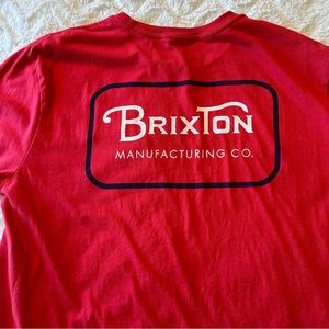 Brixton Manufacturing Company Red Crewneck Short Sleeve T-Shirt Size Medium